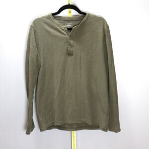 GAP Lived-In Long Sleeve Henley Shirt Olive Green Men’s Size M